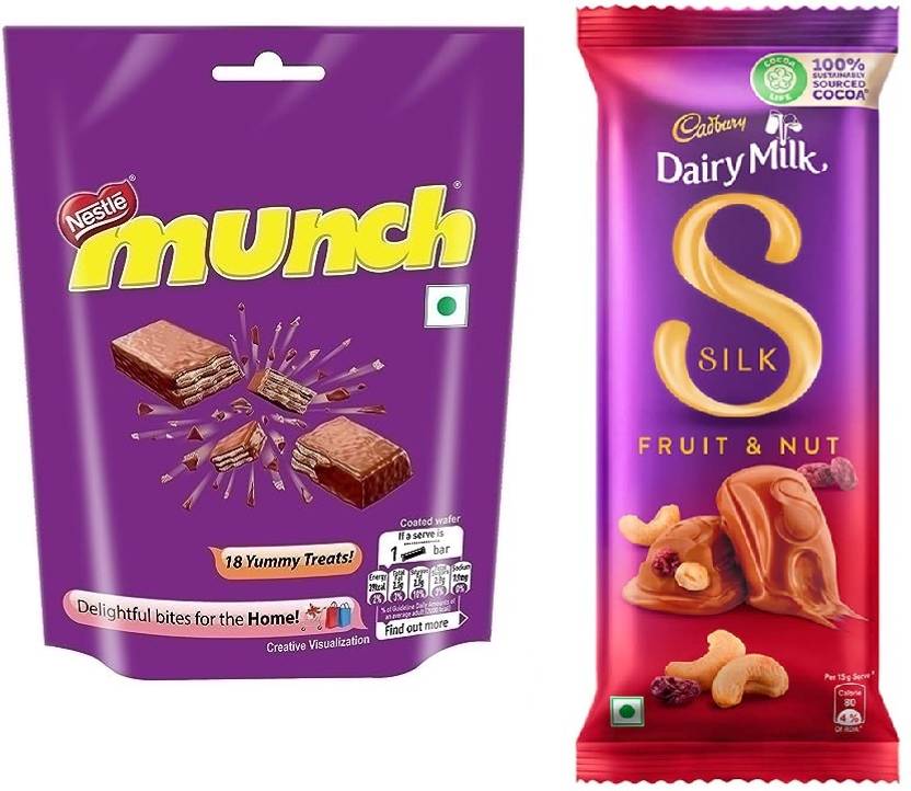 NESTLE Munch Chocolate & Silk Fruit and Nut Chocolate Bars Price in