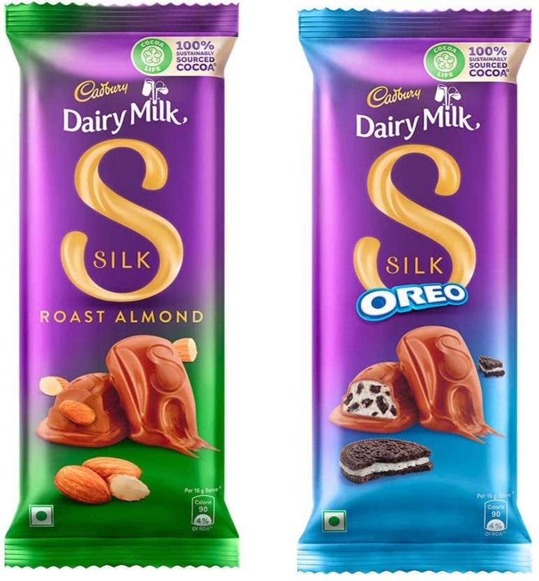 Cadbury Dairy Milk Silk Roast Almond Chocolate Bar & Silk Oreo