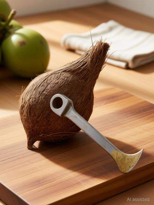 CEESHA Heavy Iron Coconut Cracker Tool for Daily Use Coconut Slicer