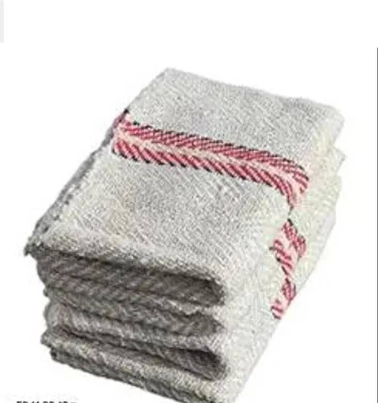 FusionFind Cotton Kitchen Cleaning Cloth / Dish Wipe Cloth (Pack of 4, White) Dry Cotton Cleaning Cloth