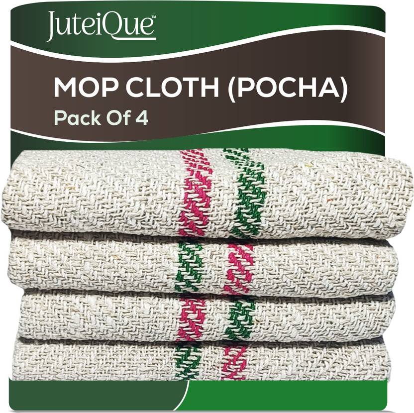 JuteiQue 100% Cotton Floor Reusable Pocha/Dusting Cloth/MOP Wet and Dry Cotton Cleaning Cloth