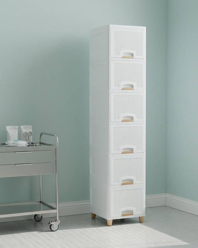 MAXTID 6 Layer white Compact Drawer Stand for Home and Living Room ...