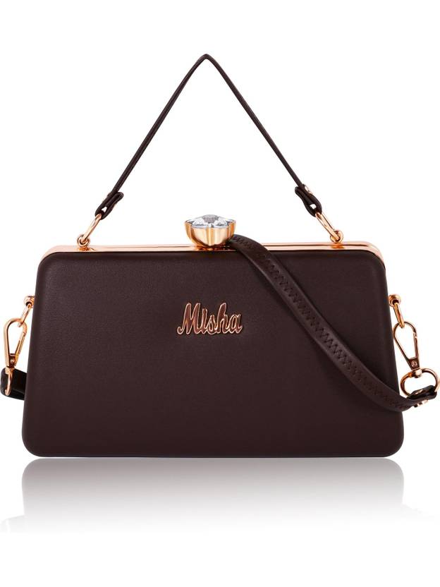 Misha Party Brown  Clutch