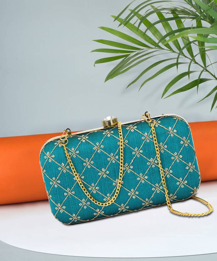 Toobacraft Party Blue, Gold Clutch