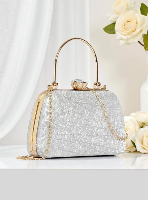 Misha Party Silver  Clutch
