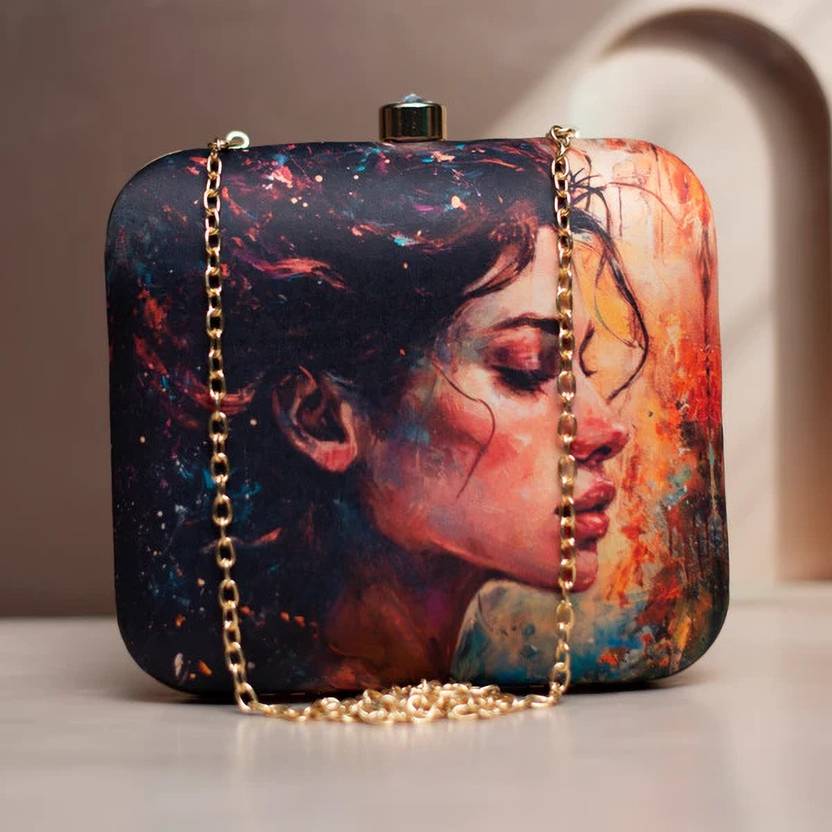 ARTKLIM Casual Black, Orange Clutch