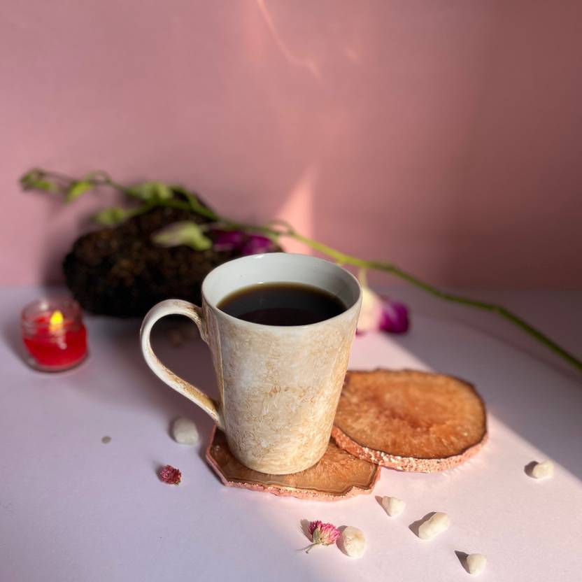 HOMEARTE INDIA Round Stone Coaster Set