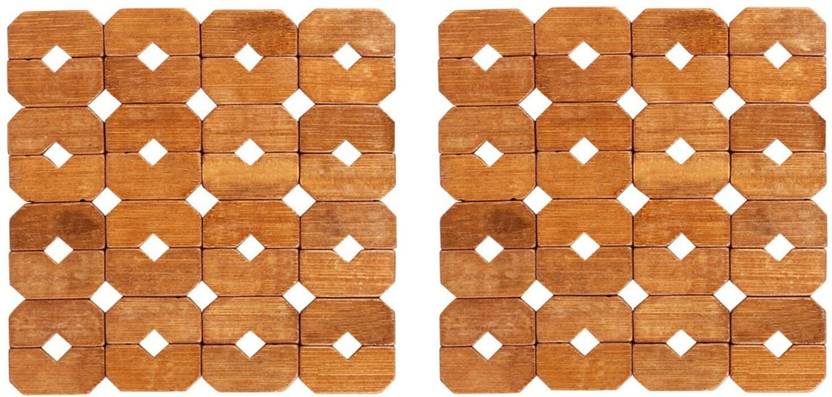HOKiPO Square Bamboo Coaster Set