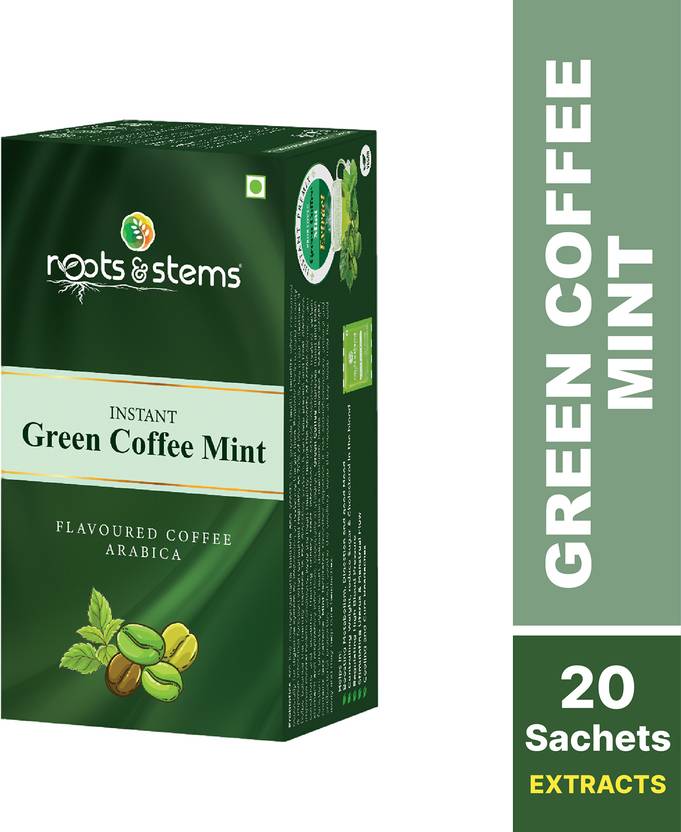 Roots & Stems Green Coffee Mint Extracts Premix Instant Mix with