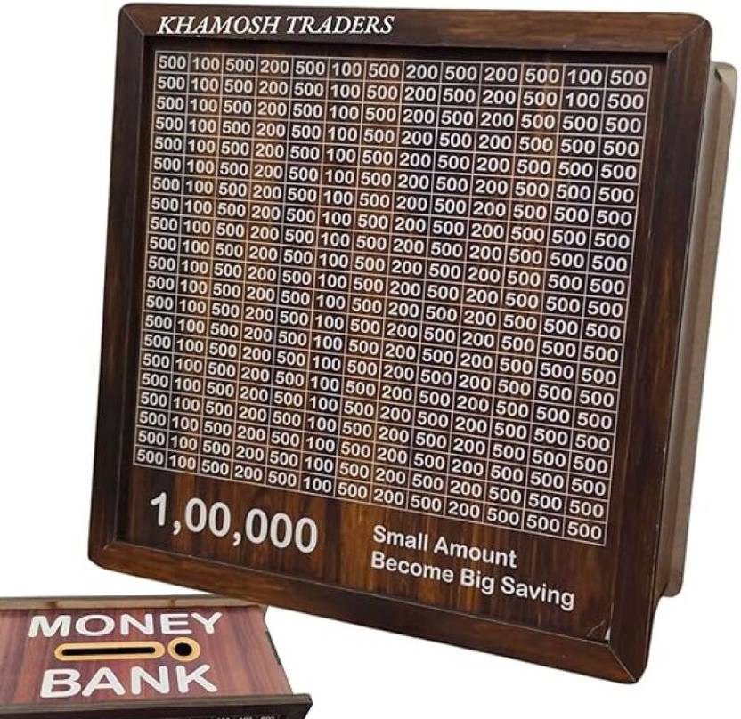 ARIVETS 1 Lakh Milestone Saving Box Bigi Box with Organised Number Grid Coin Bank