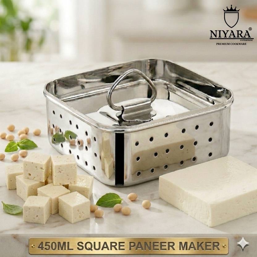 Niyara Enterprise Paneer Maker Mould Stainless steel 450 ml Square Strainer