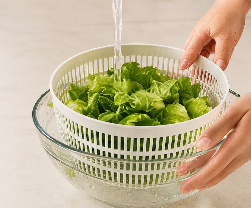 ivyroll Salad Spinner Vegetable and Fruit Dryer Sieve, White - Image 2