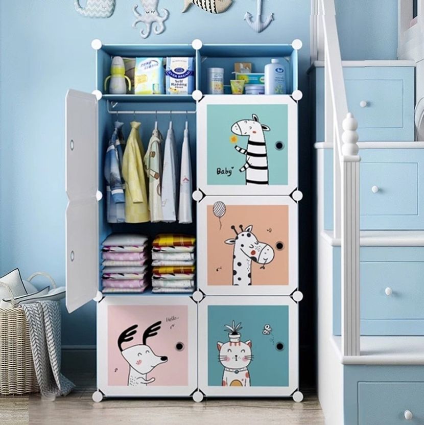 Sasimo 9-Door 12-Shelf Plastic Kids Collapsible Cupboard - Image 10