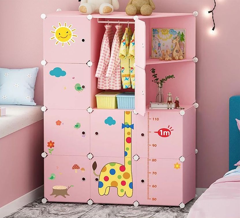 Sasimo 9-Door 12-Shelf Plastic Kids Collapsible Cupboard - Image 7