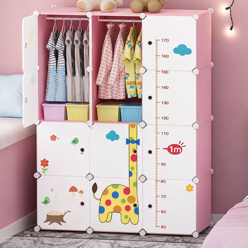 Sasimo 9-Door 12-Shelf Plastic Kids Collapsible Cupboard - Image 9