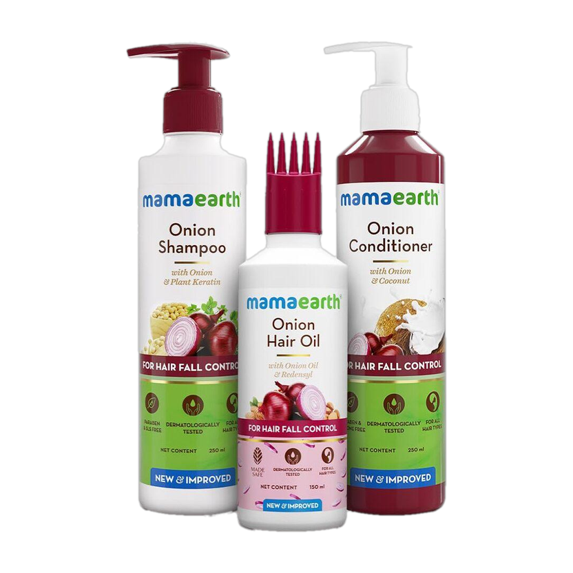 Mamaearth "Anti Fall Spa Range with Onion Hair Oil + Shampoo +