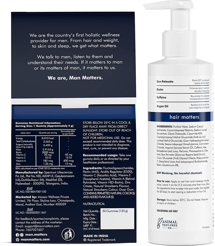 Man Matters DHT Blocker Anti Hair Fall Shampoo 200ml - Image 8