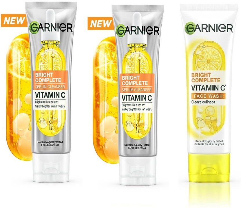 Garnier Men 2PCS Bright Complete Vitamin C Cleanser Face