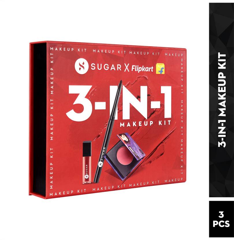 SUGAR Cosmetics Three in one Makeup Kit Intense Kajal + Mini Blush