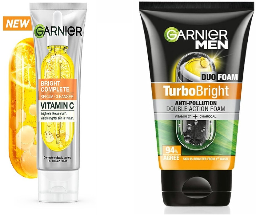 Garnier Men Bright Complete Vitamin C Cleanser Face
