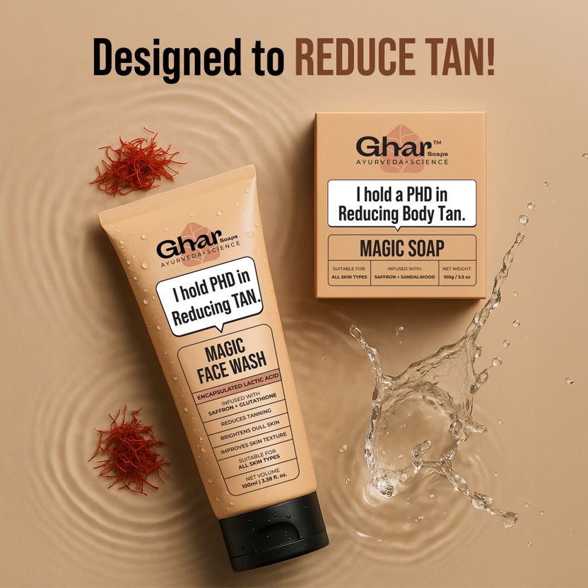 Ghar Soaps Detan Magic Combo - Magic Soap & Facewash - Image 2