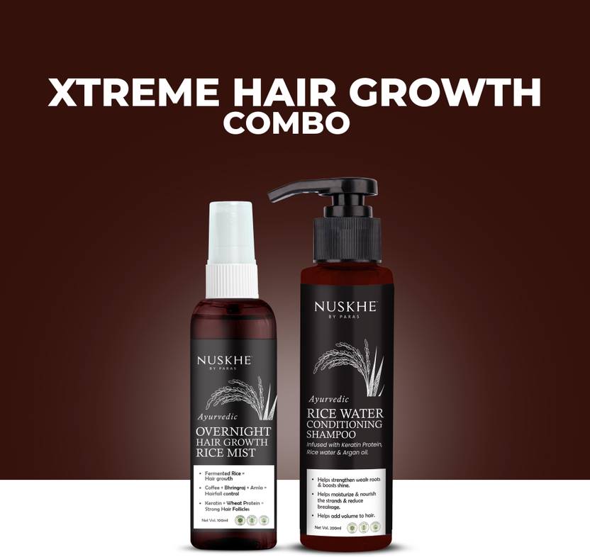 Nuskhe By Paras Xtrme Hair Growth Combo Hair Mist and Rice Water
