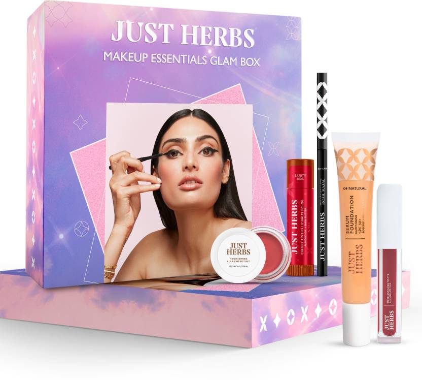 Just Herbs Make Up Kit Included Lip Balm, Foundation, Liquid Lipstick ...