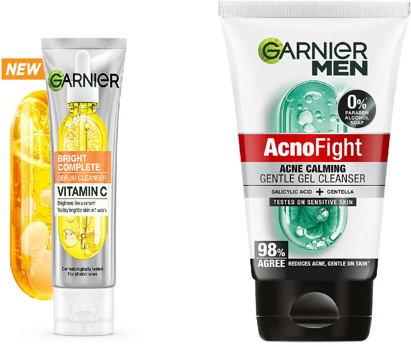 Garnier Men Bright Complete Vitamin C Cleanser Face