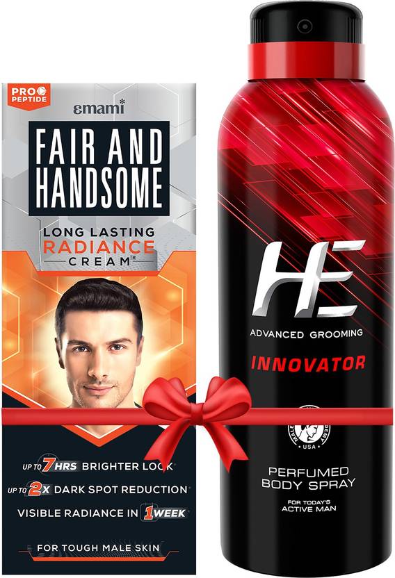 FAIR AND HANDSOME Long Lasting Radiance Cream 60g + HE Deo Innovator 150ml  (2 Items in the set)