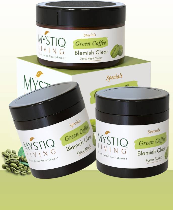 Mystiq Living Green Coffee Blemish Clear Combo Regime For Pigmentation, Dark Spots Removal, De