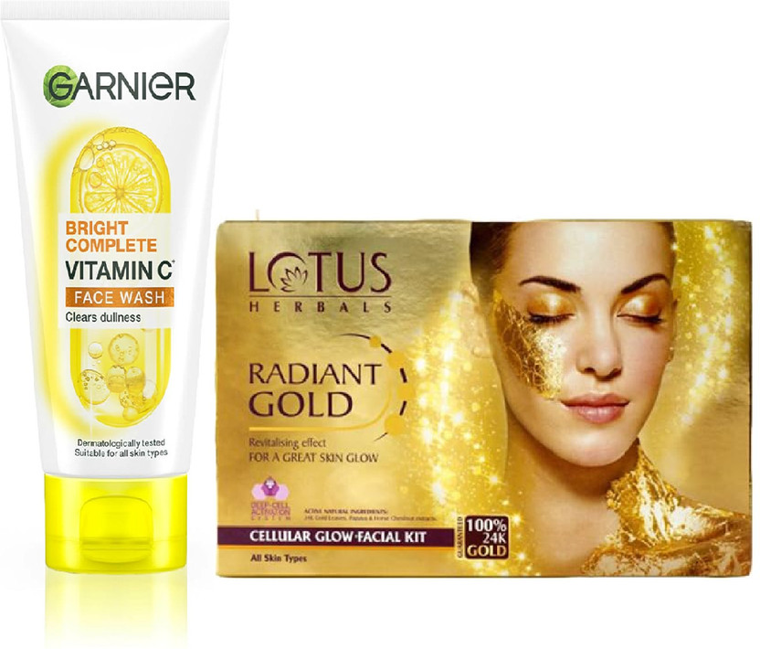 Garnier Men Bright Complete Vitamin C Face Wash 50g + Lotus