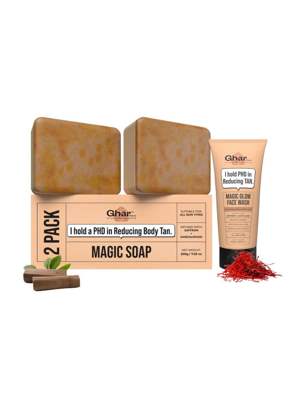 Ghar Soaps - 2 De Tan Soaps 1 De Tan Facewash