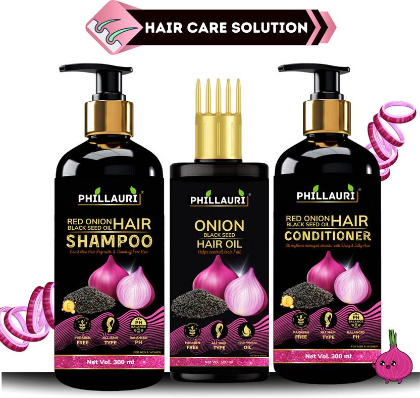Phillauri Red Onion Black Seed Oil Ultimate Hair Care Kit (Shampoo