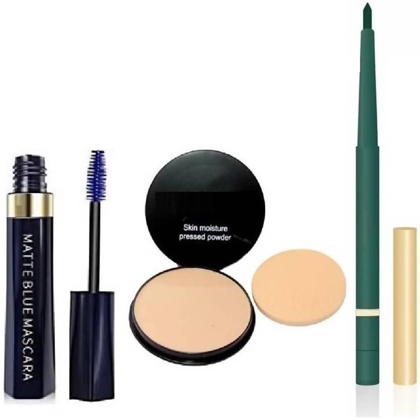 NADJA GREEN KAJAL, COMPACT WITH PUFF, BLUE MASCARA COMBO KIT Price in