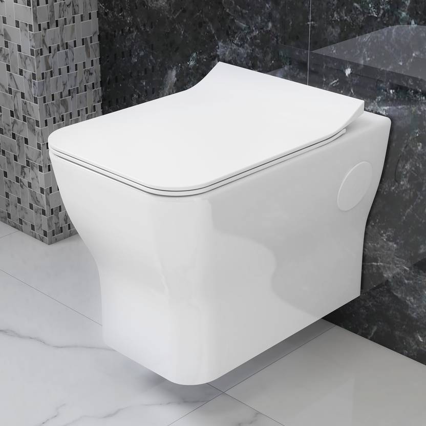 Plantex Platinium Ceramic Wall Hung Western Toilet Commode With Soft