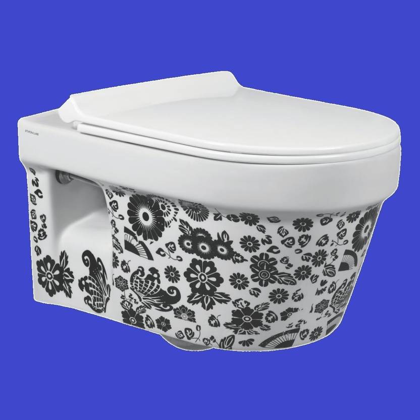 Vardhman Ceramics Designer Wall Hung Rimless EWC Western Commode Toilet