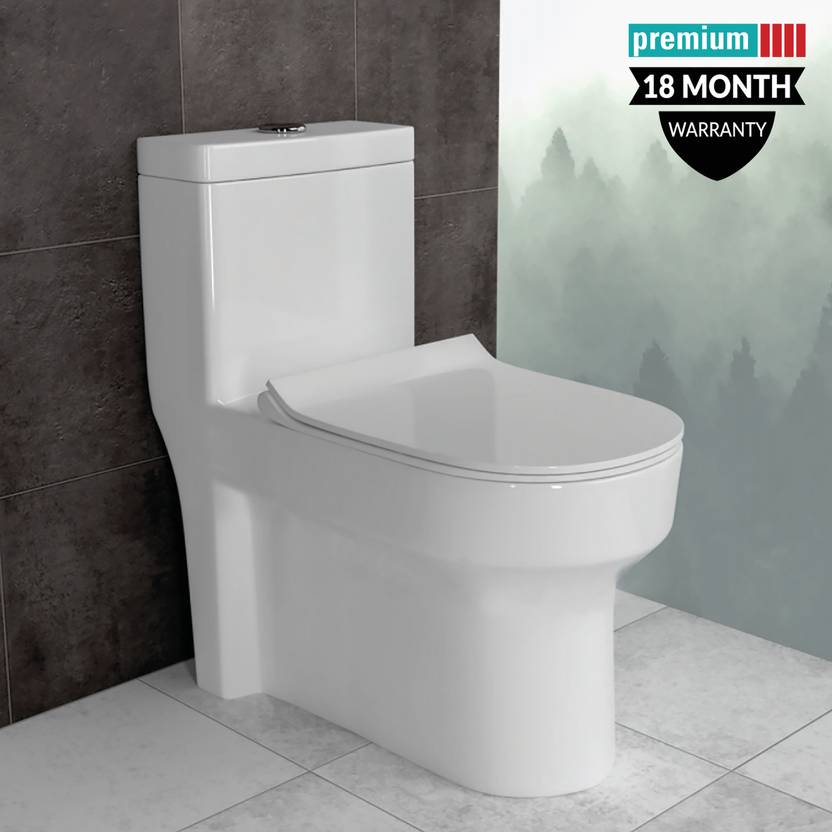 Glexero Premium Quality Floor Mounted European Commode. One Piece