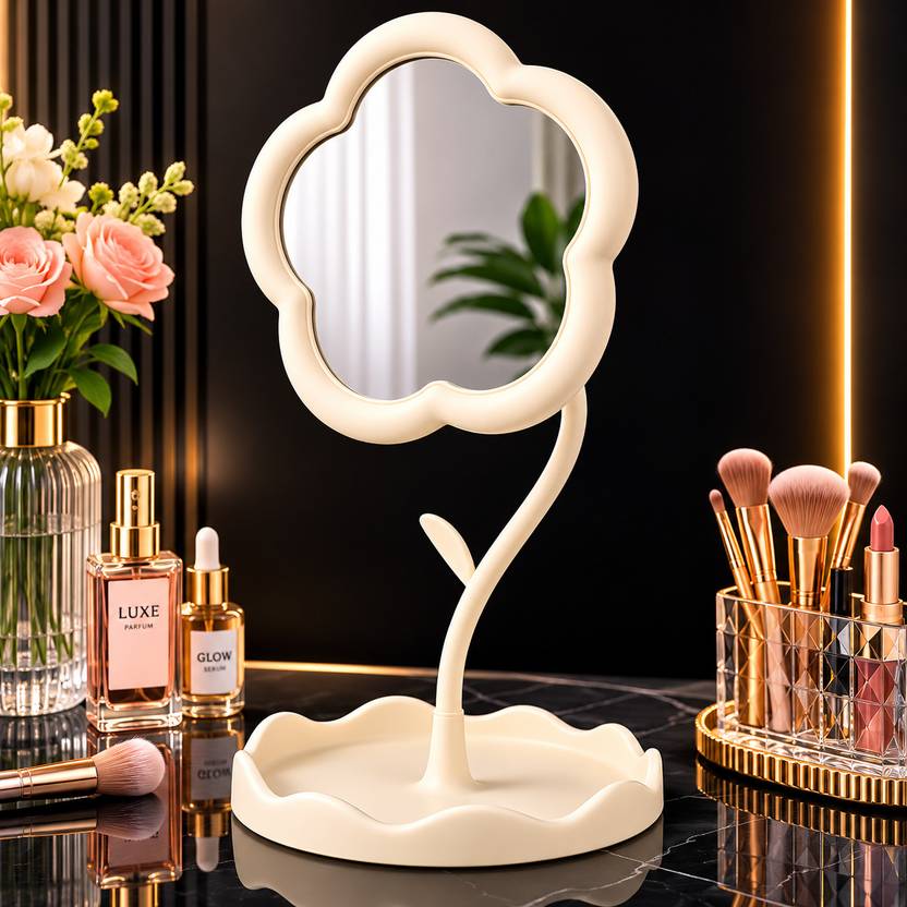 btcreation Flower Shape Makeup Mirror Big Size