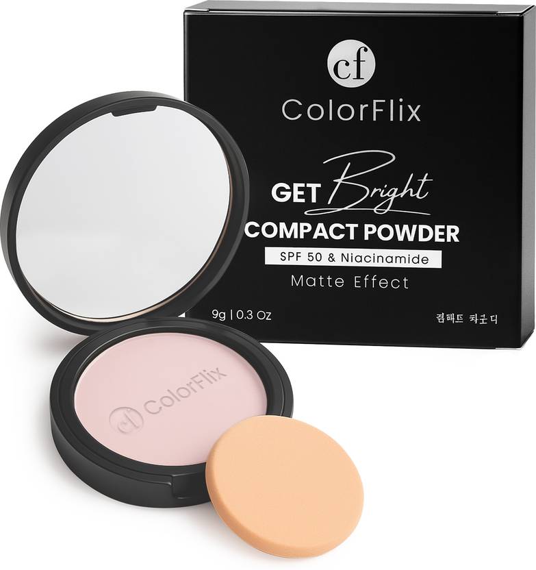 ColorFlix SPF 50 Matte Compact with Niacinamide, Long Stay, Oil-Free, Smooth Finish – 9g Compact