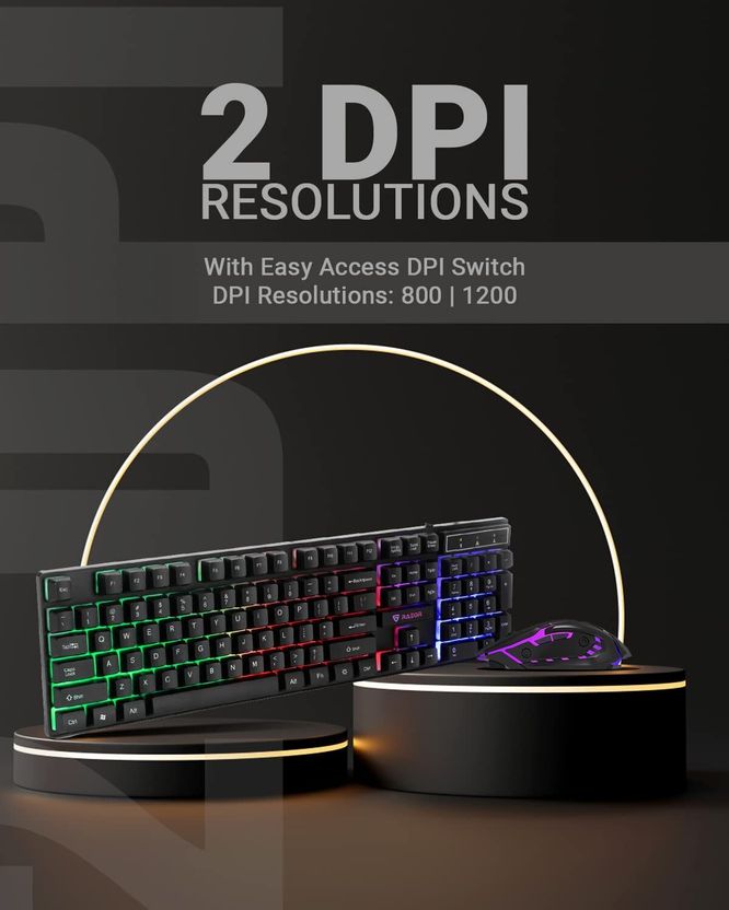 RAEGR RapidGear X30 Wired Rainbow Backlight Keyboard - Image 5