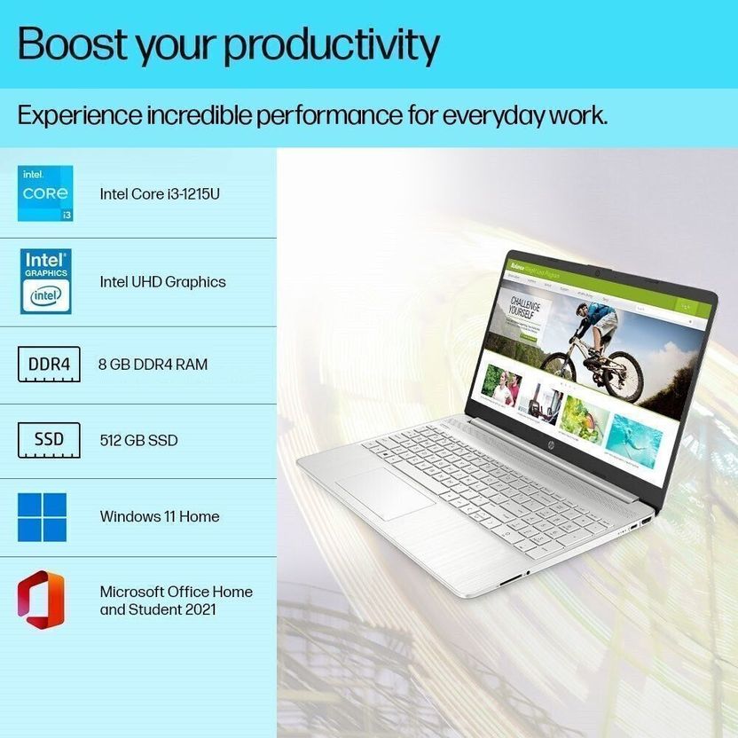 HP 15s Intel Core i3 12th Gen 1215U 8GB 512GB SSD - Image 6