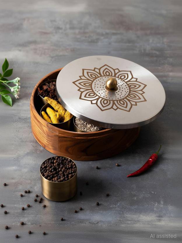 nestroots Spice Set Wooden, Stainless Steel