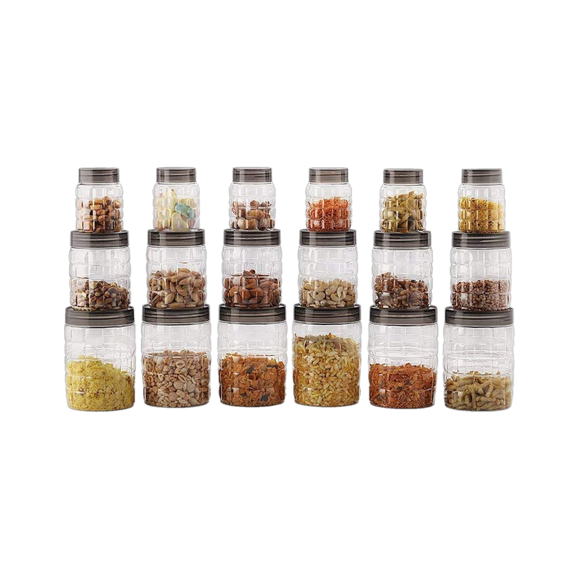 Cello Checkers PET Plastic Container Set 18 Pieces (Transparent)