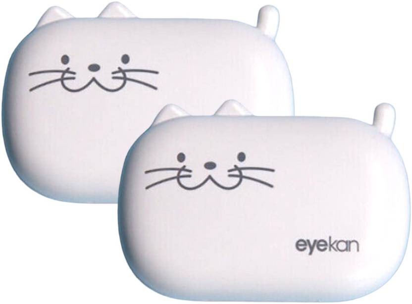 Augen Cat Design Travel Contact Lens Case with Mirror,Solution Bottle,Plucker & Holder
