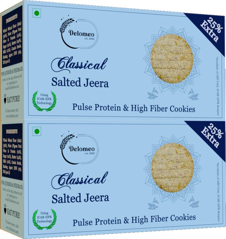 delomeo Classical Salted Jeera Digestive Whole Wheat PulseBased