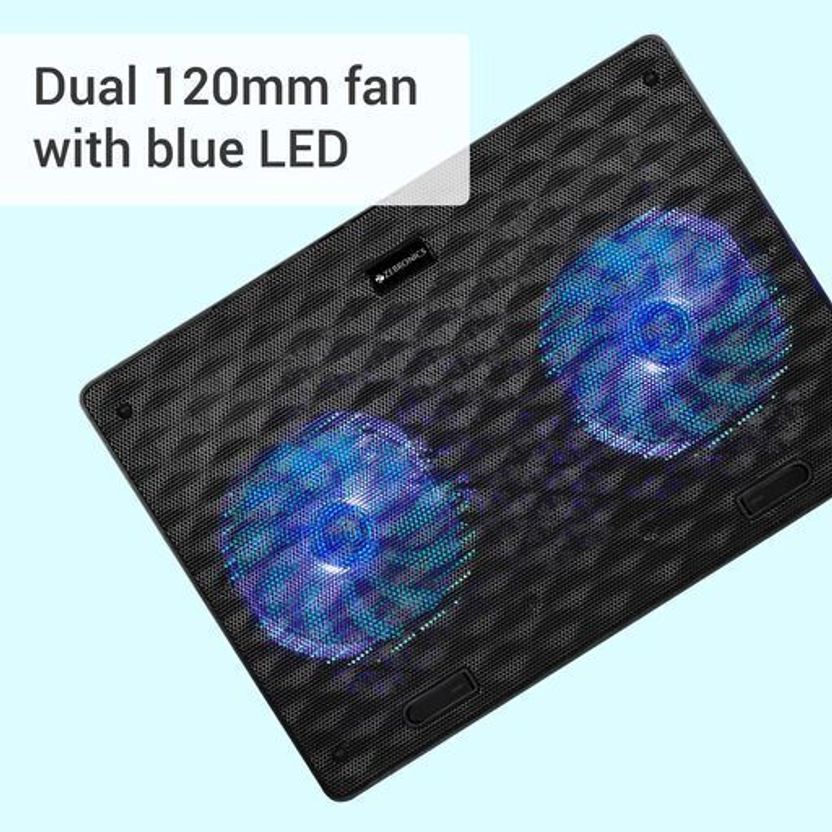 ZEBRONICS ZEB-NC3300 2 Fan Cooling Pad Black - Image 4
