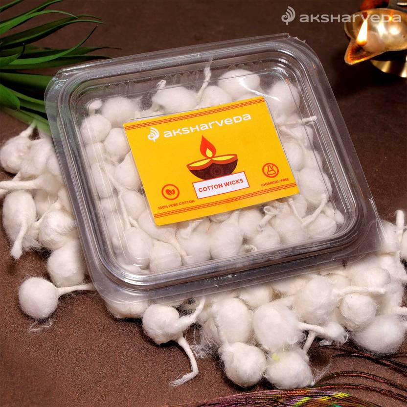 Aksharveda Cotton Diya Batti/Wicks for Pooja Cotton Wick