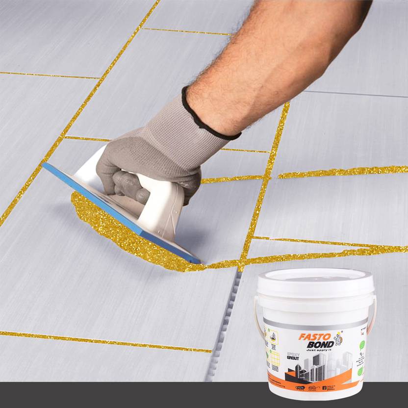 Fastobond Golden SparkleGlitter Epoxy Tile Grout 3 Components Crack