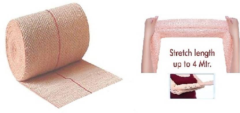 RARE OCEANS Elastic Crepe Bandage 6 CM x 4 M for Knee, Ankle, Wrist & Leg Support Pack of 1 Crepe Bandage