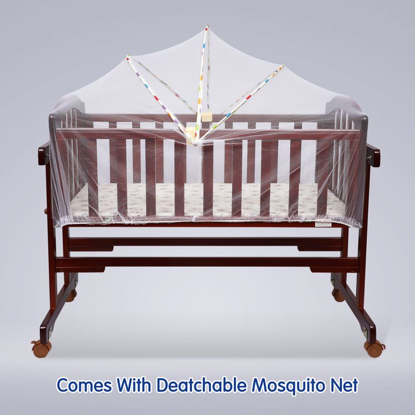 1st Step Wooden Cradle with Mosquito Net - Image 2